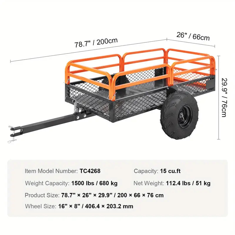 Heavy Duty Steel ATV Dump Trailer